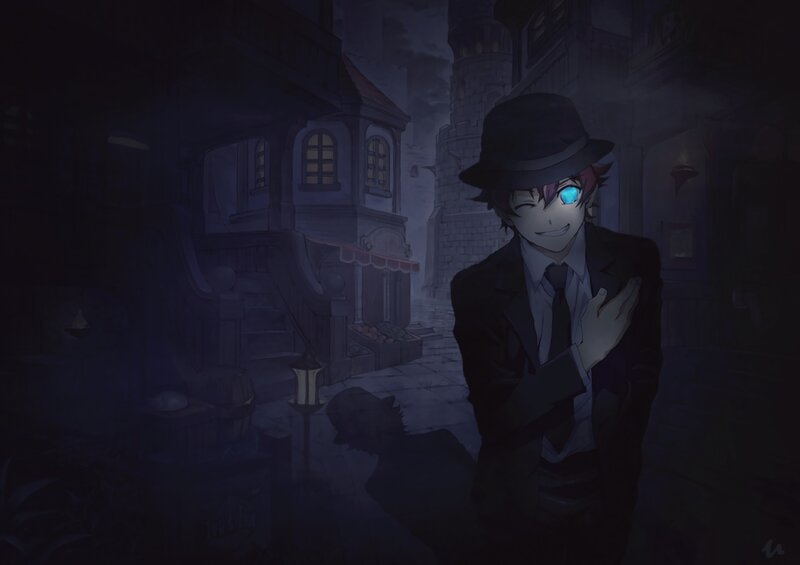 Anime Character in Suit — Black, Dark