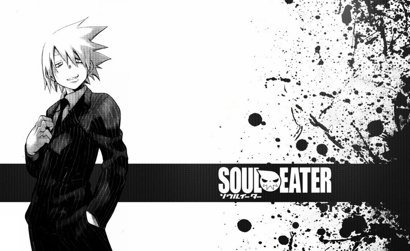 Anime Character in Suit — Black, Dramatic, Manga, Splatter