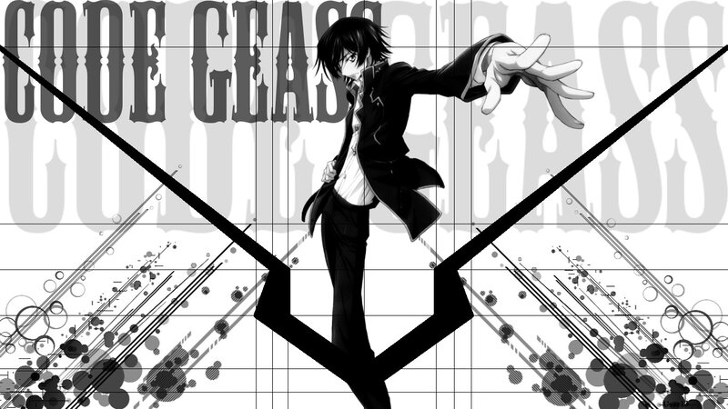 Anime Character in Suit — Black, Dramatic, Manga, Text, Grids