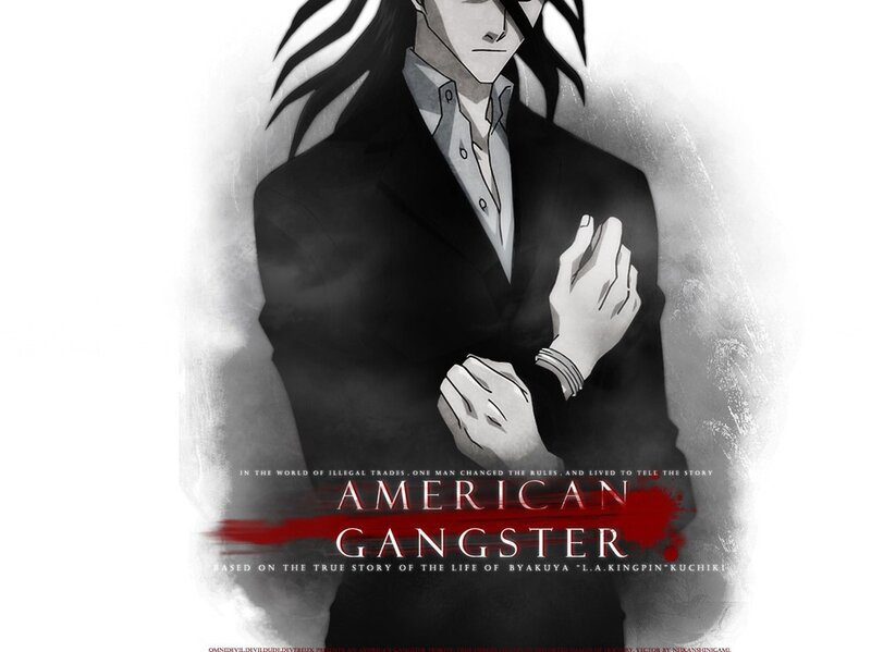 Anime Character in Suit — Black, Dramatic, Manga, Text