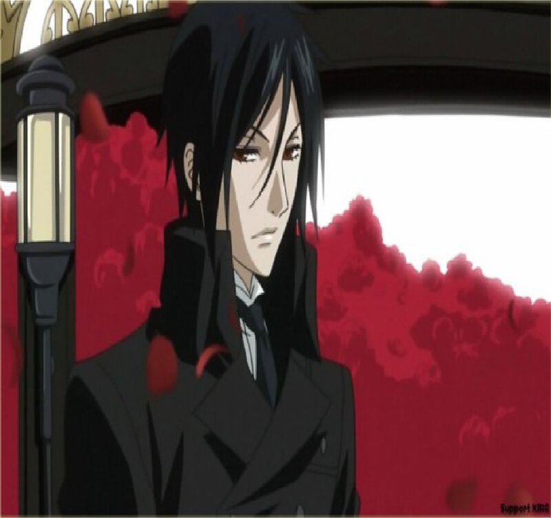 Anime Character in Suit — Black, Dramatic, Night
