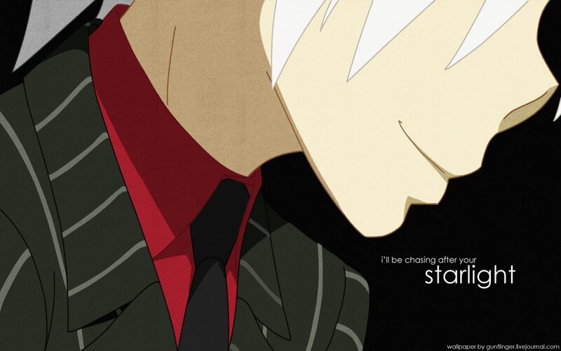 Anime Character in Suit — Black, Dramatic, Tie, Collar