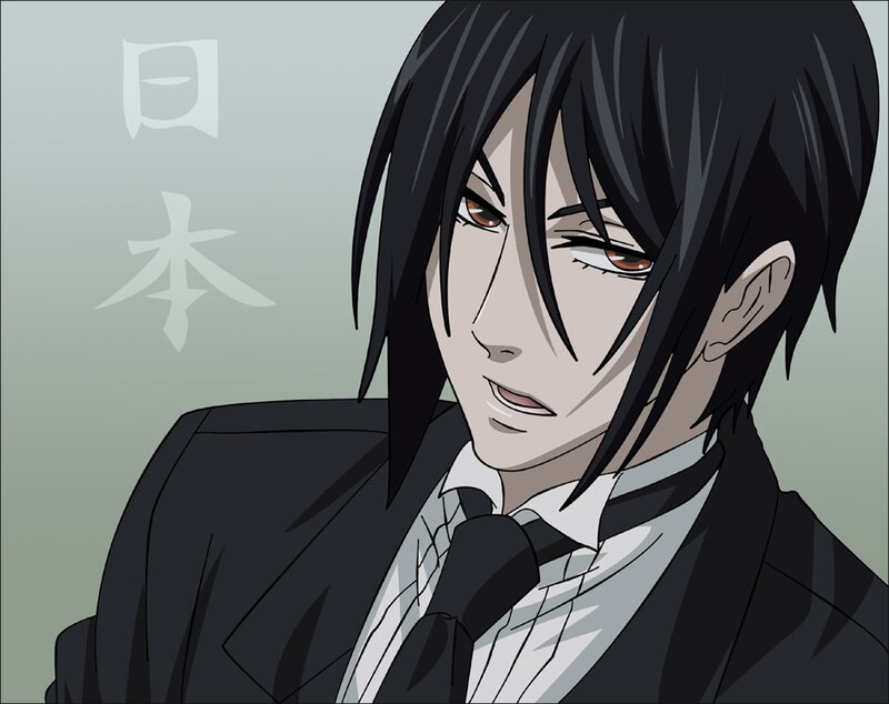 Anime Character in Suit — Black, Serious, Manga