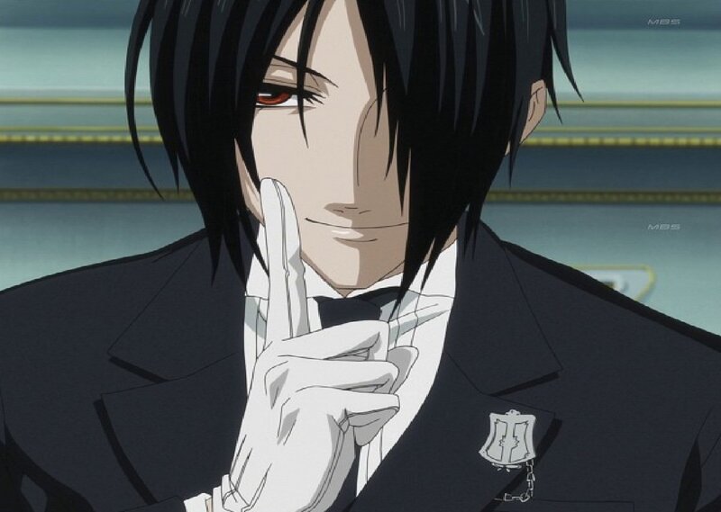 Anime Character in Suit — Black, Serious