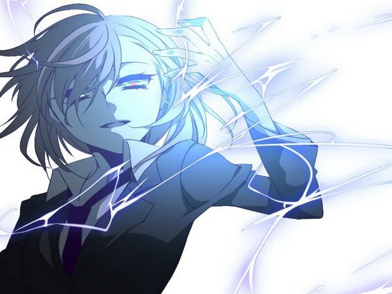 Anime Character in Suit — Blue, Dramatic