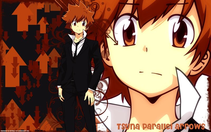 Anime Character in Suit — Orange, Dramatic, Arrows