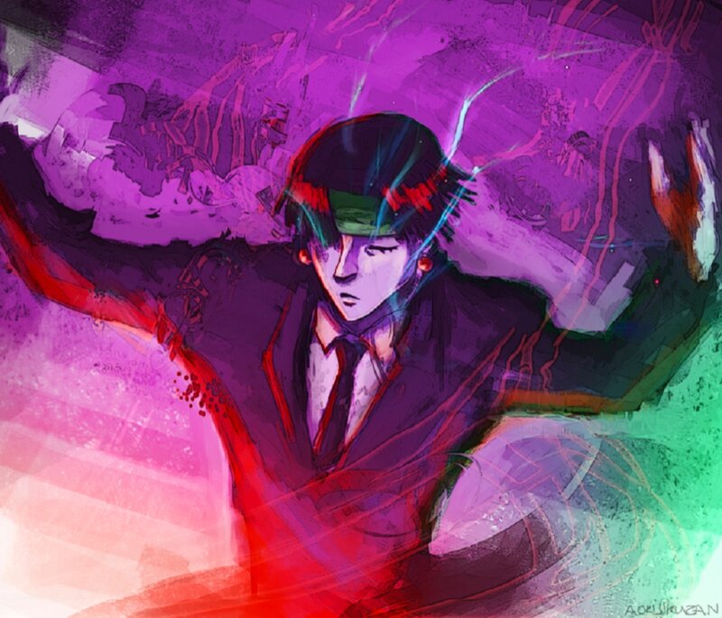 Anime Character in Suit — Purple, Dramatic, Digital Art