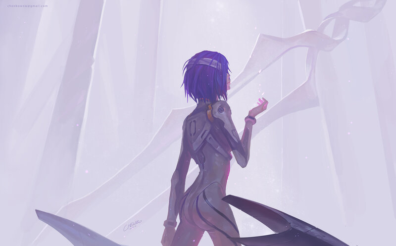 Anime Character in Suit — Purple, Serene