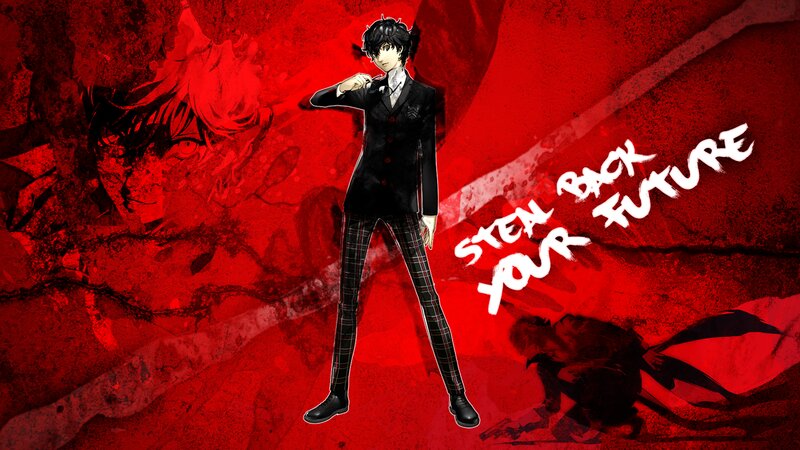 Anime Character in Suit — Red, Dramatic, Digital Art, Red Background