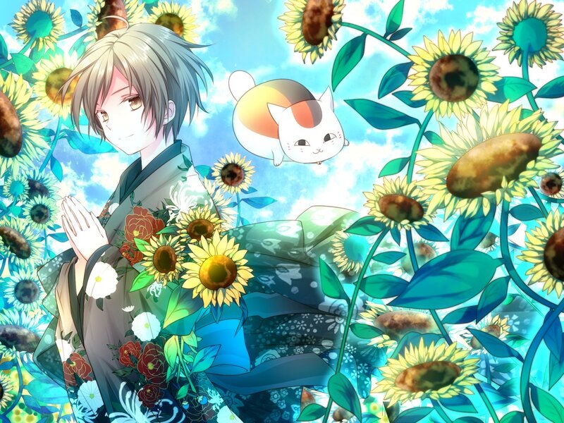 Anime Character in Sunflowers