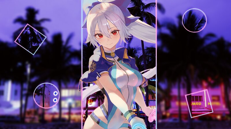 Anime Character in Swimsuit — Purple