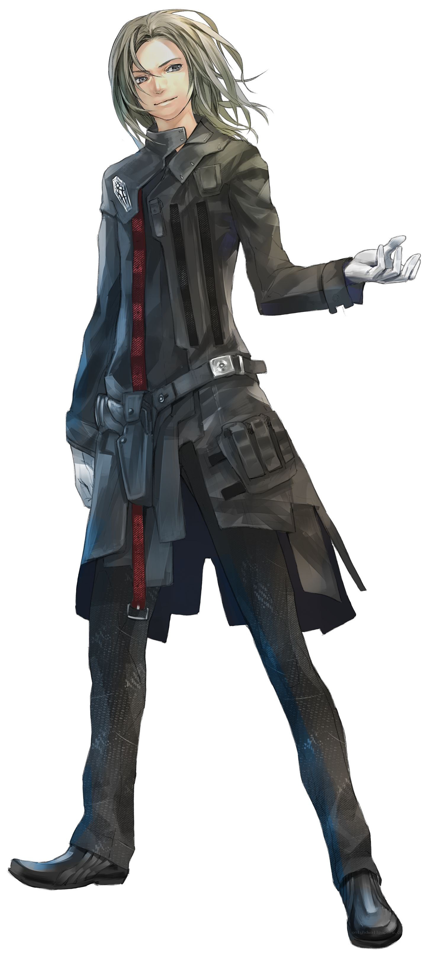 anime character in tactical coat