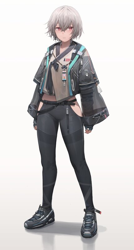 Anime Character in Tactical Gear — Gray