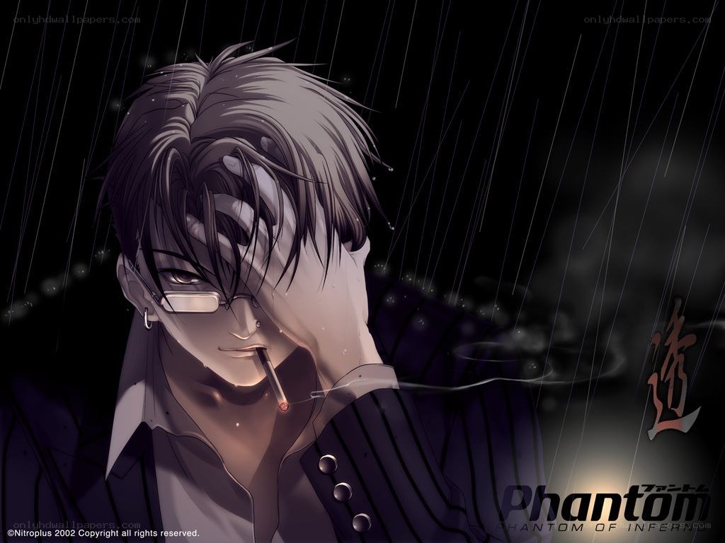 anime character in the rain