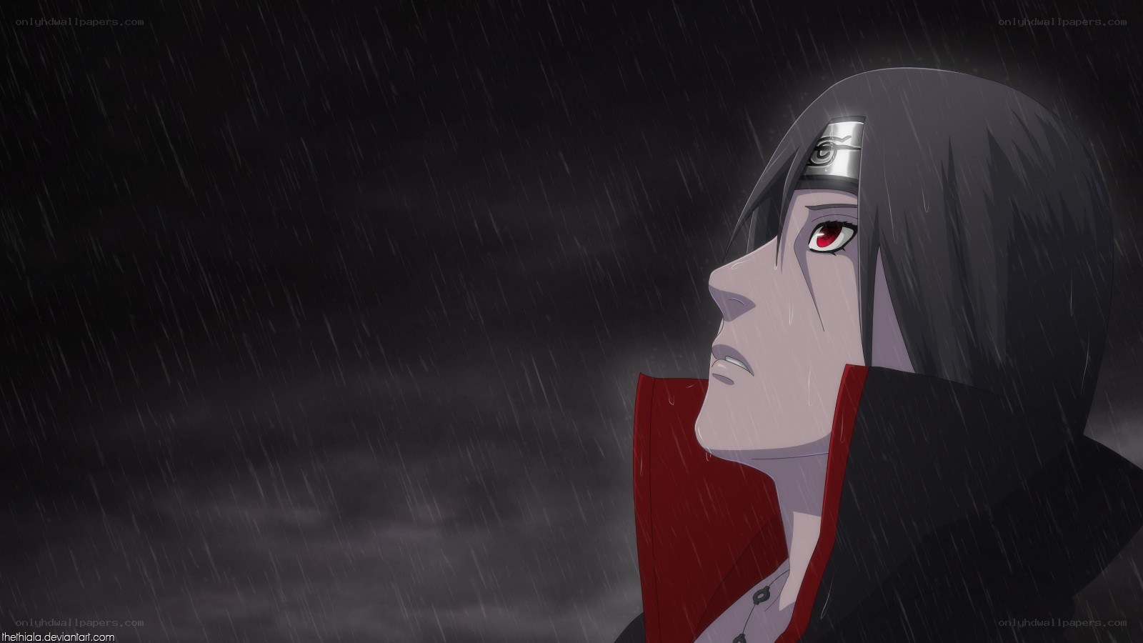 anime character in the rain