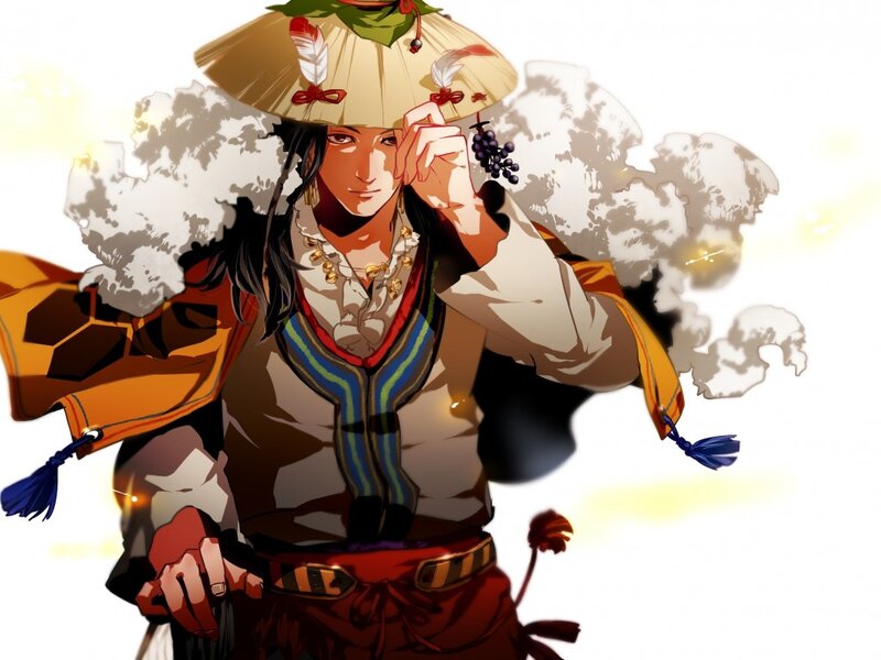 Anime Character in Traditional Attire — Brown