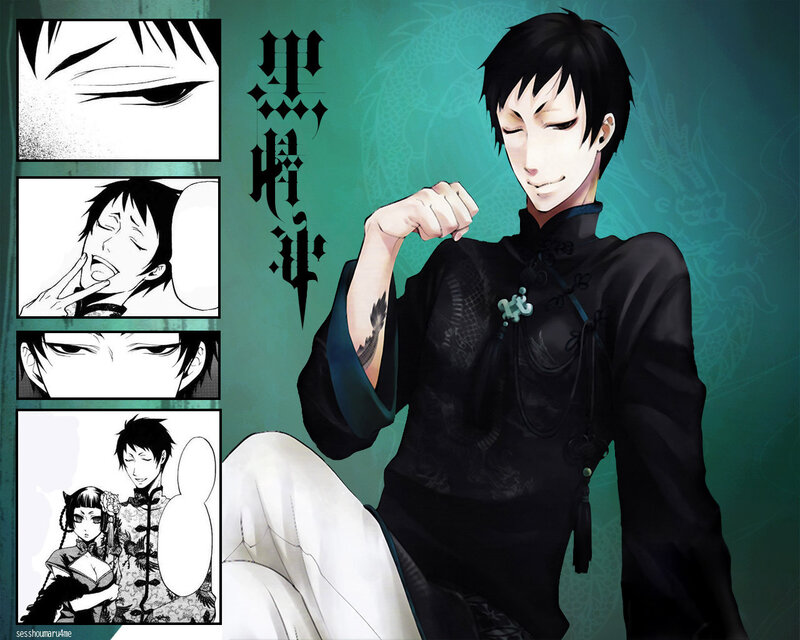 Anime Character in Traditional Clothing — Black