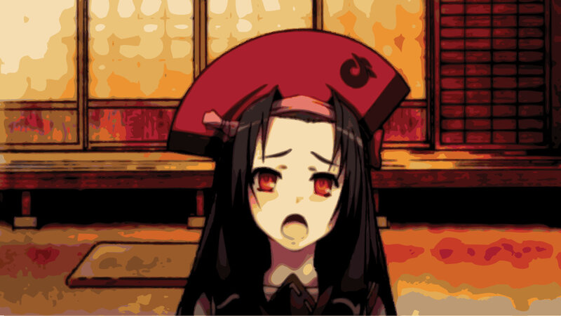 anime character in traditional room