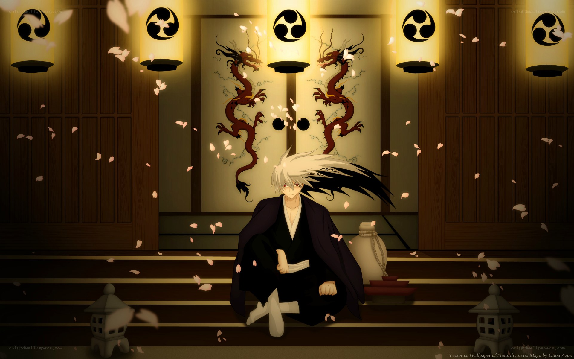Anime character in traditional setting