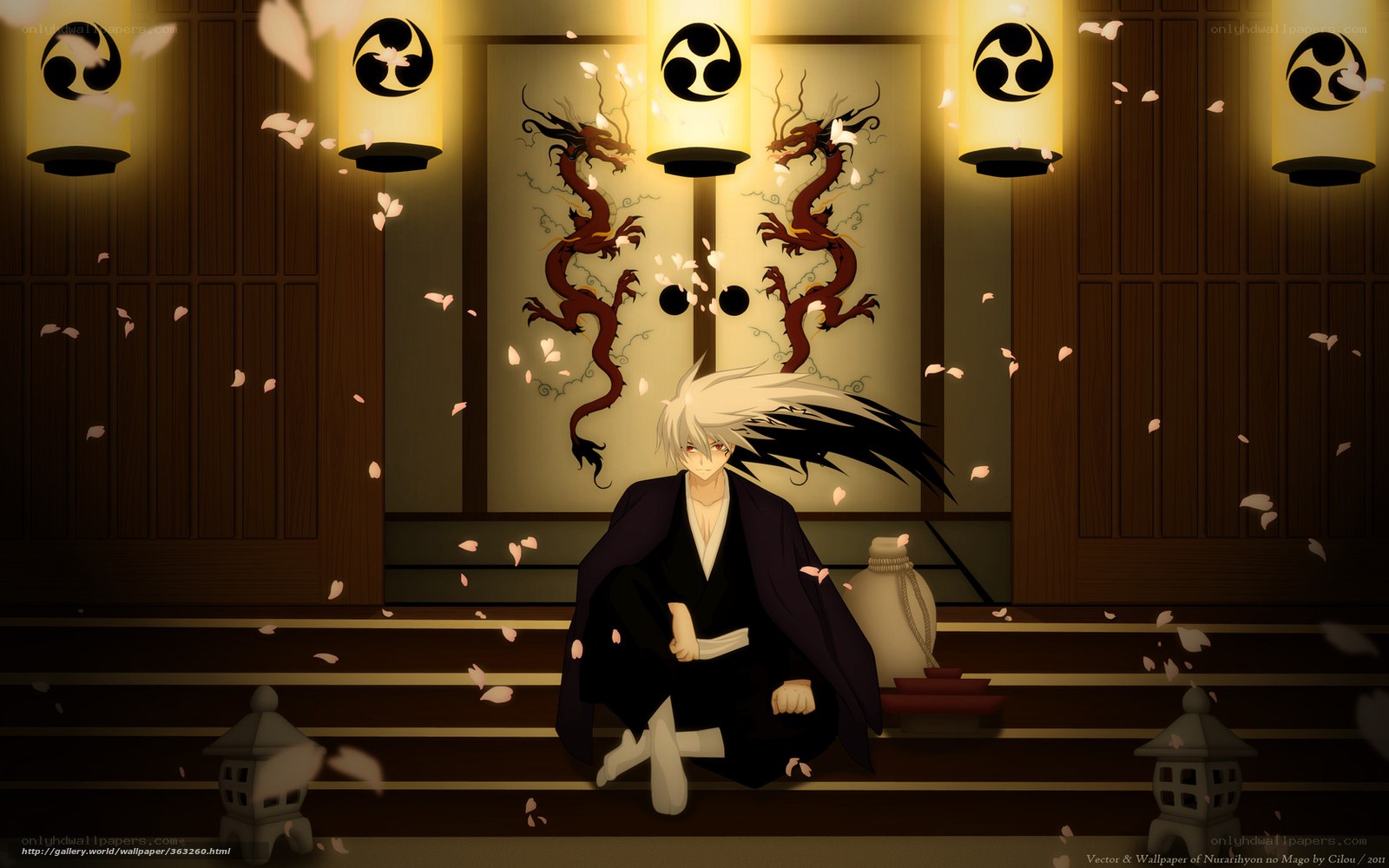 Anime character in traditional setting