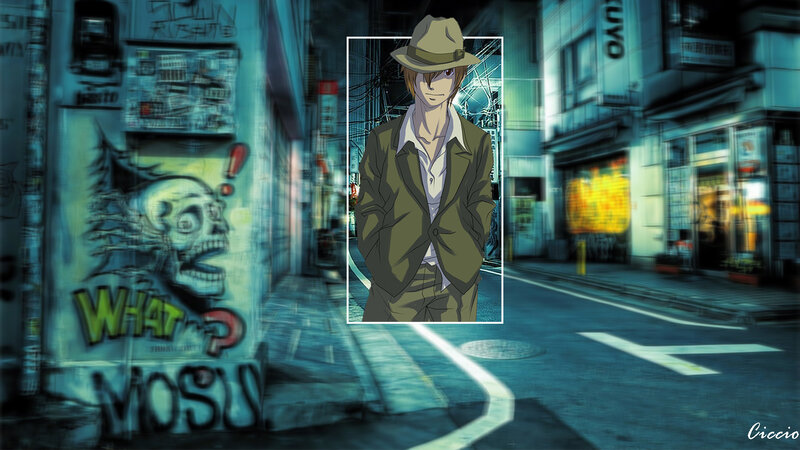 Anime Character in Trench Coat — Blue, Dark, Mysterious