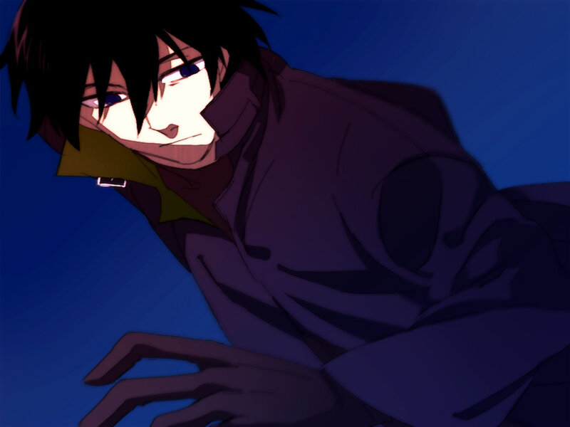 Anime Character in Trench Coat — Blue