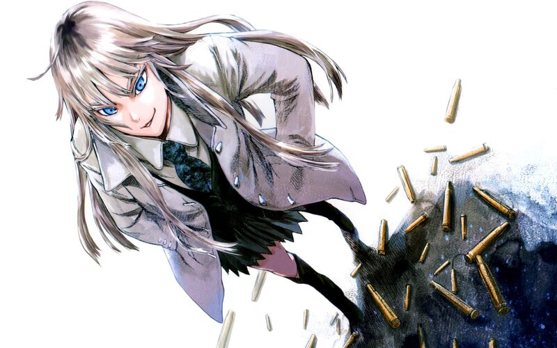 Anime Character in Trench Coat — White