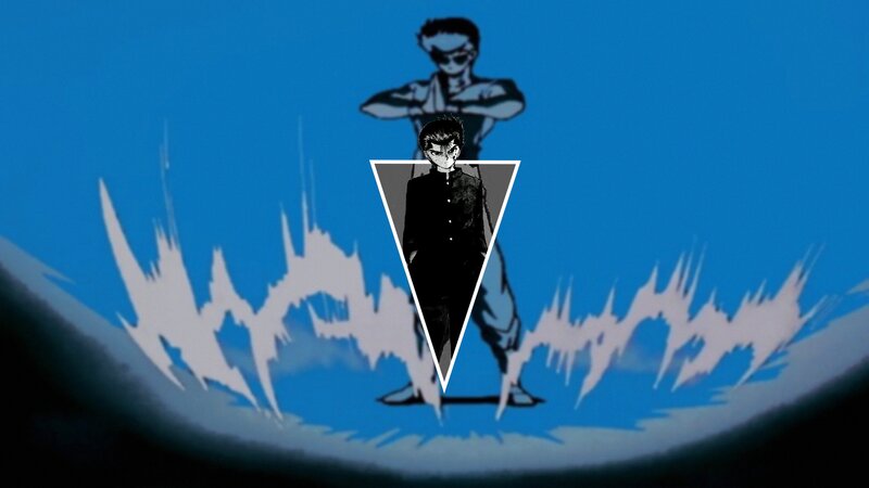 Anime Character in Triangle — Blue, Dramatic, Manga
