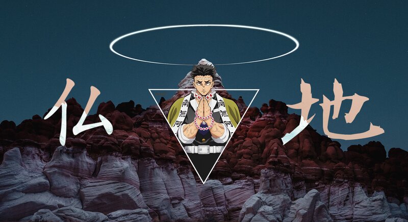 Anime Character in Triangle — Blue, Dramatic, Night