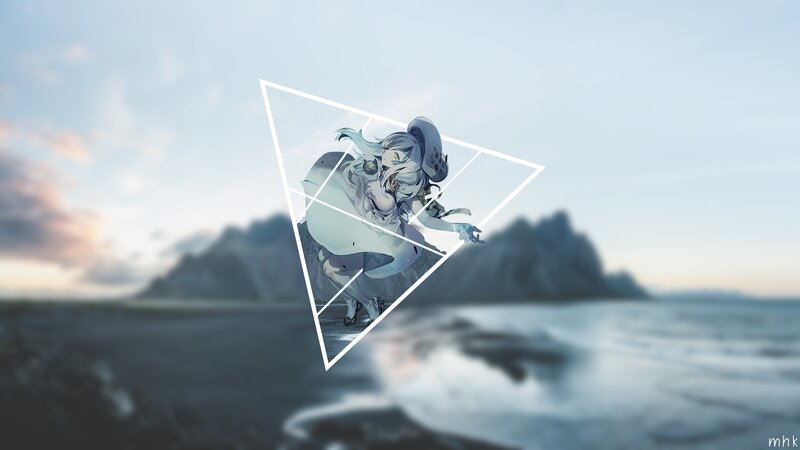Anime Character in Triangle — Blue, Serene