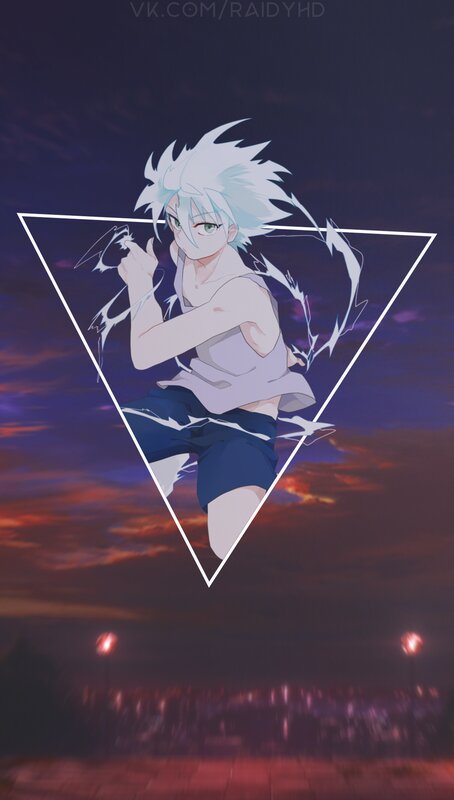 Anime Character in Triangle — Purple, Dramatic