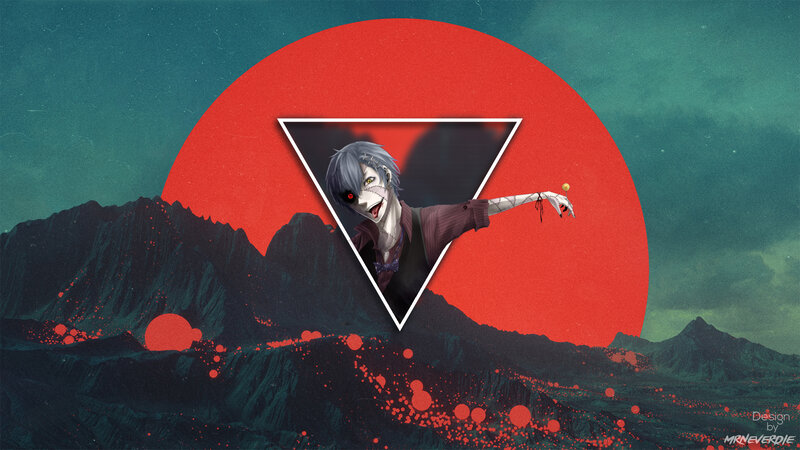 Anime Character in Triangle — Red, Dramatic