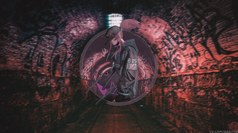 Anime Character in Tunnel — Black