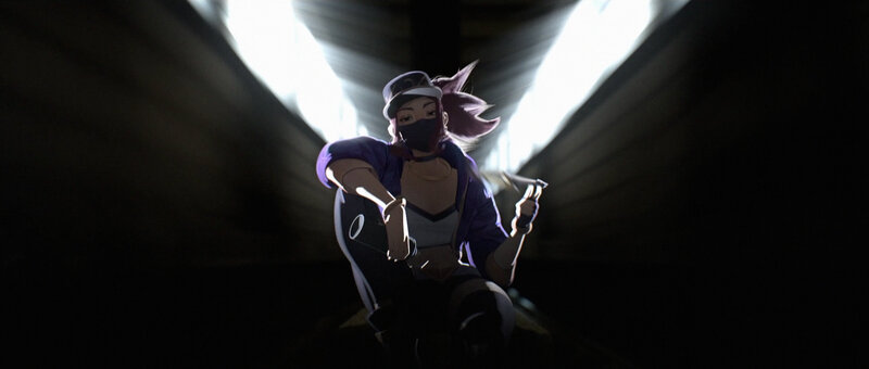Anime Character in Tunnel — Purple