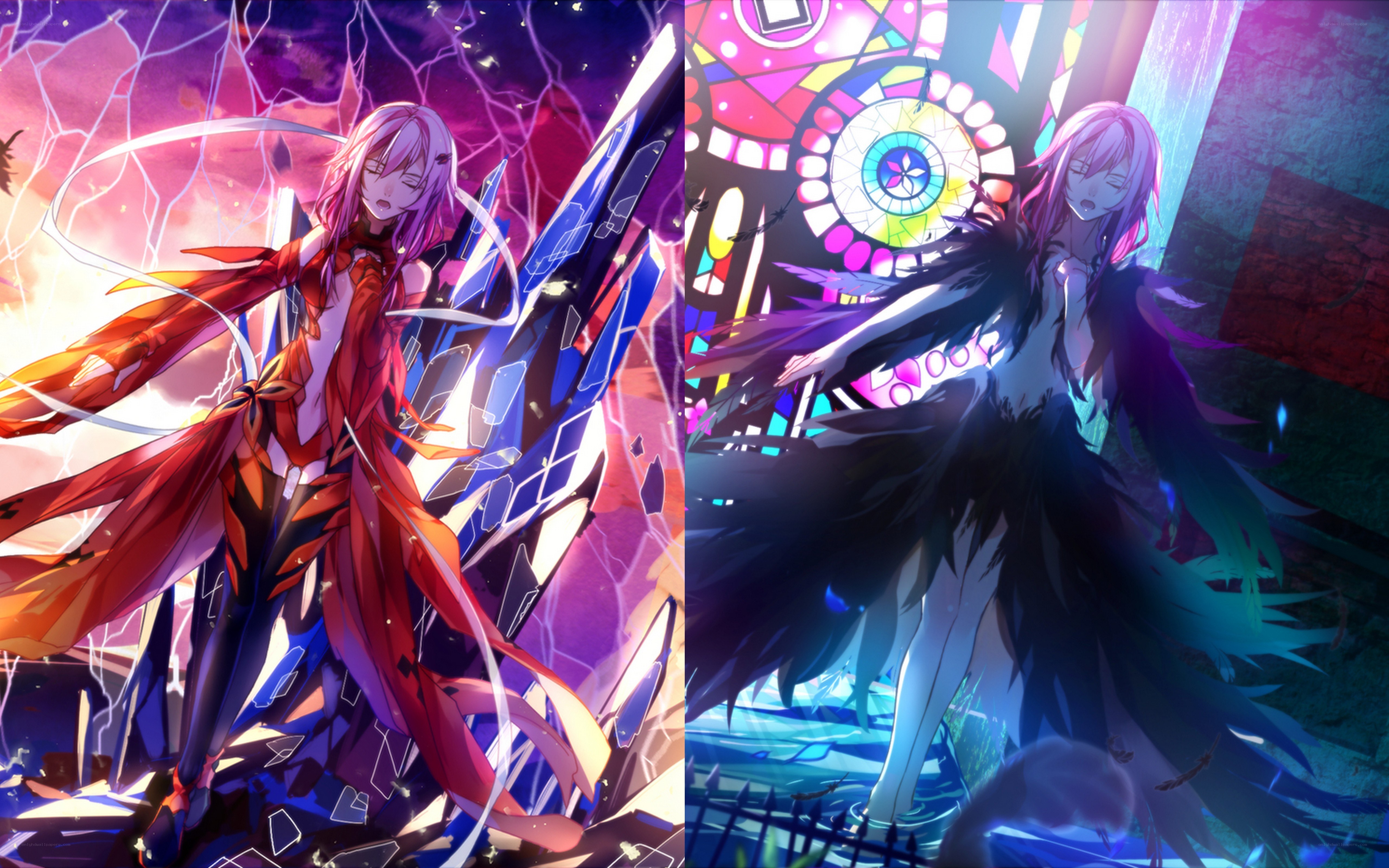Anime character in two forms