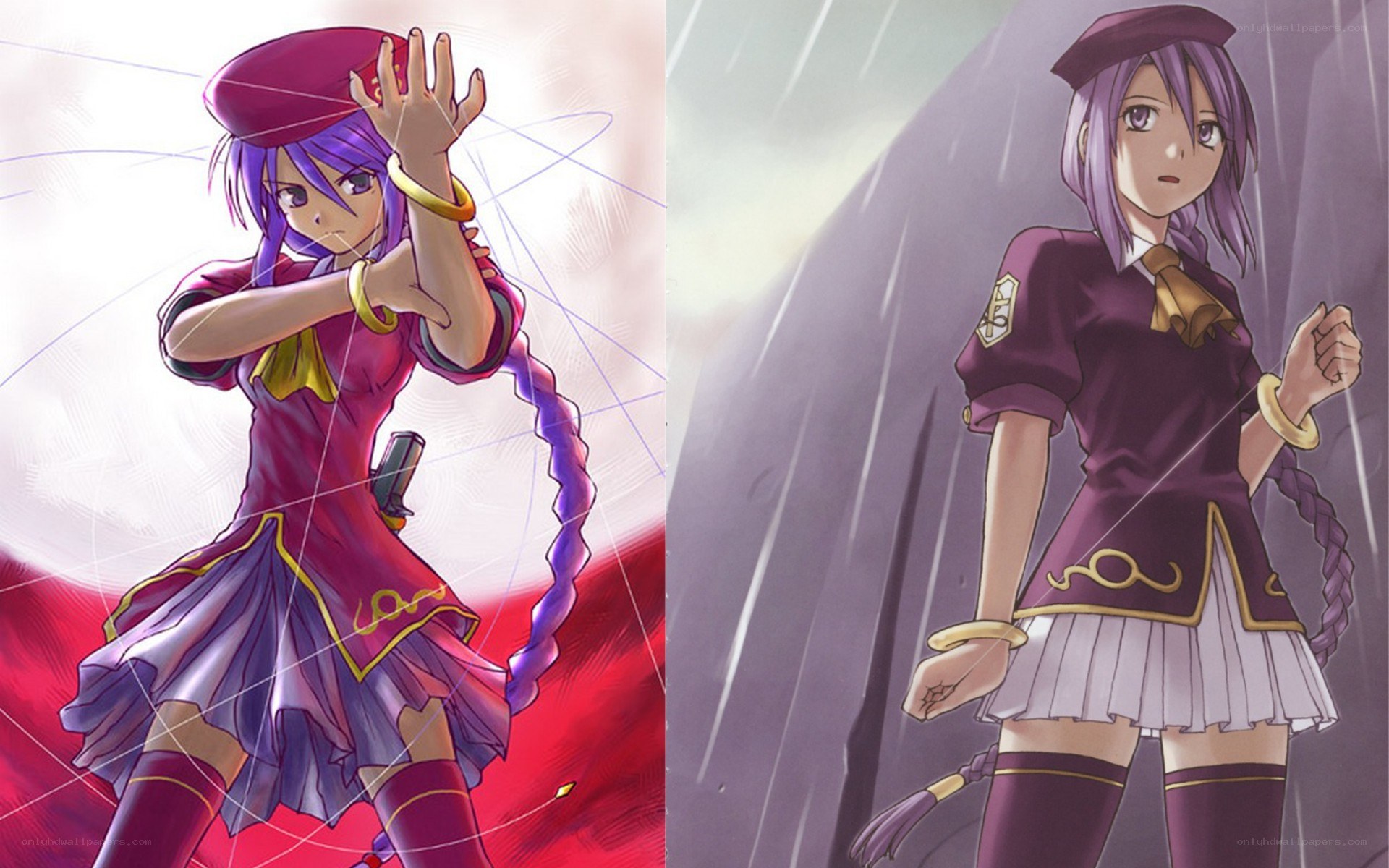 Anime character in two poses