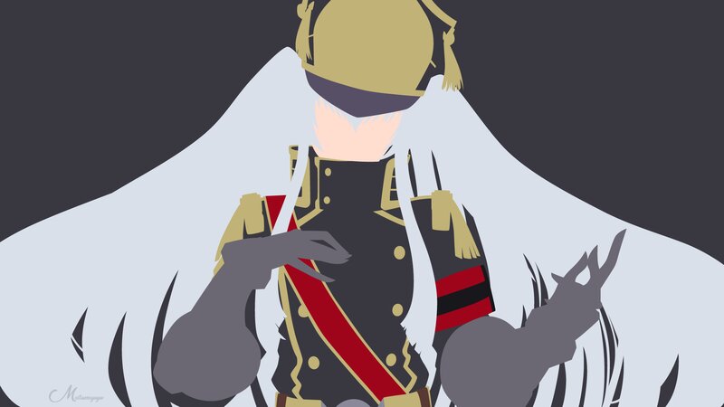 Anime Character in Uniform — Black, Dramatic, Digital Art, Cape
