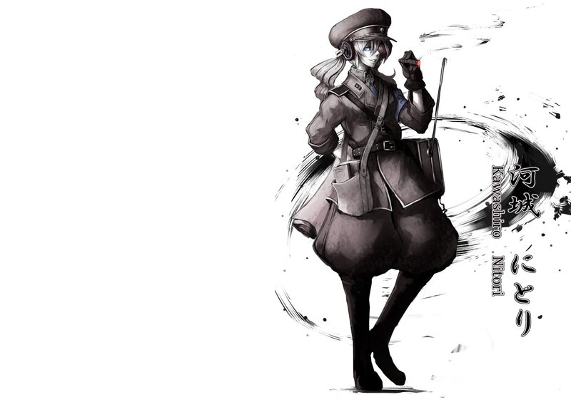 Anime Character in Uniform — Black, Dramatic, Digital Art