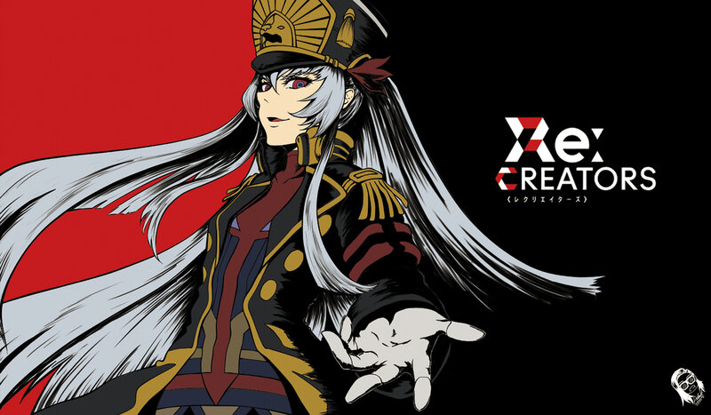Anime Character in Uniform — Black, Dramatic, Long White Hair