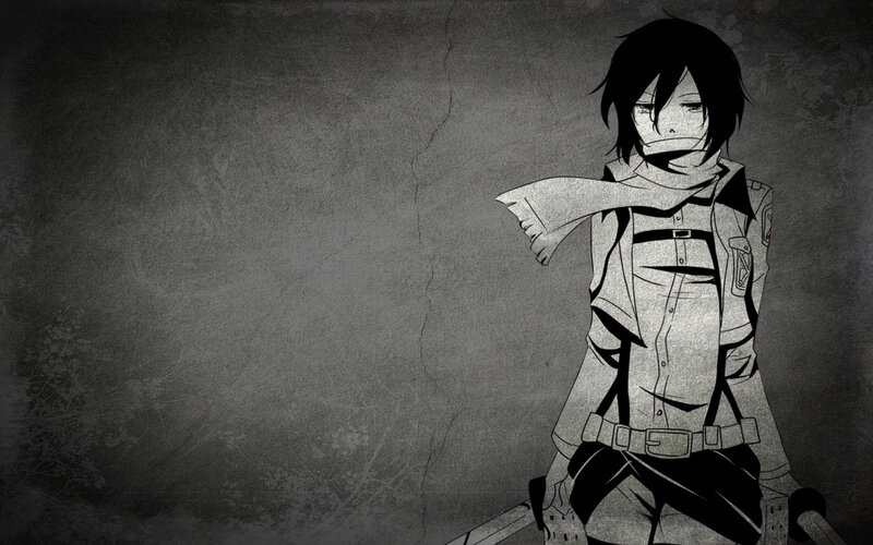 Anime Character in Uniform — Black, Dramatic, Manga, Scarf