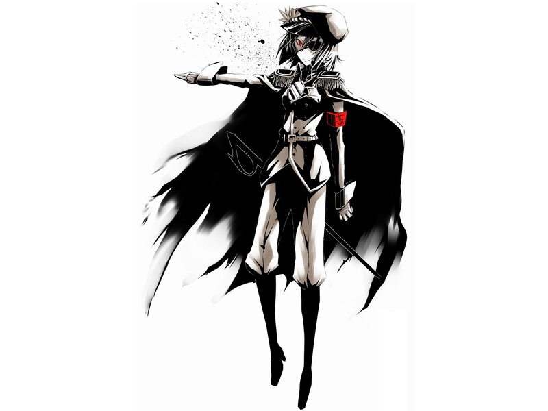 Anime Character in Uniform — Black, Dramatic, Manga