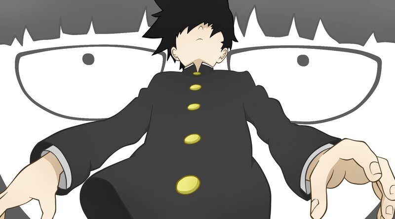 Anime Character in Uniform — Black, Neutral, Glasses