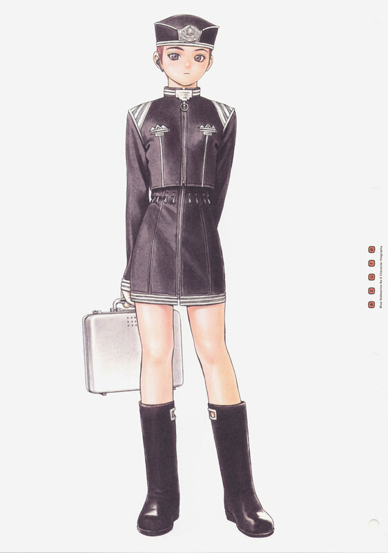 Anime Character in Uniform — Black, Neutral, Manga