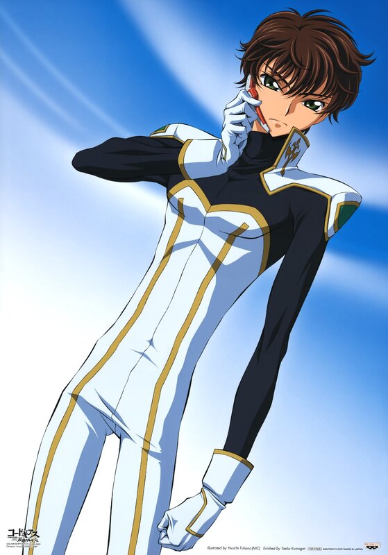 Anime Character in Uniform — Blue, Dramatic, Gloves, Sky