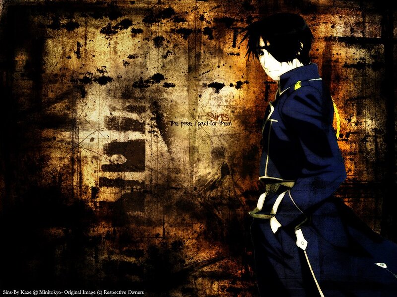Anime Character in Uniform — Blue, Dramatic, Wall