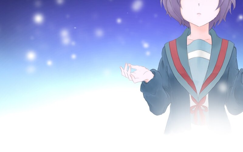 Anime Character in Uniform — Blue, Serene, Winter