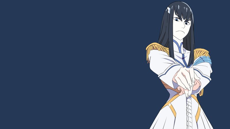 Anime Character in Uniform — Blue, Serious, Sword