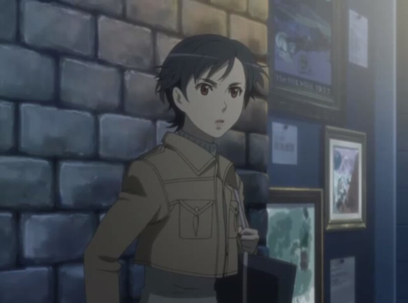Anime Character in Uniform — Gray, Serious