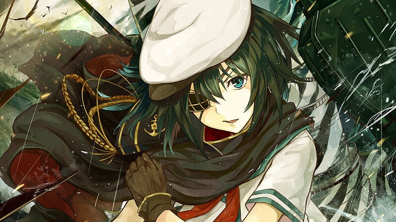 Anime Character in Uniform — Green, Dramatic