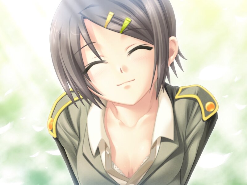 Anime Character in Uniform — Green, Serene